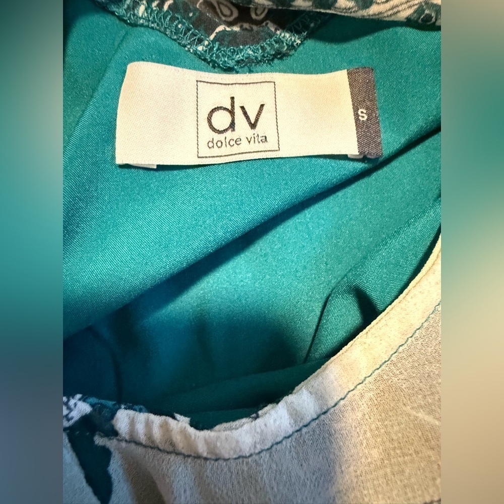 Dolce Vita Elegant Teal Patterned Dress Size S - Picture 7 of 9